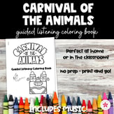 Music Composer Listening Activity - Carnival of the Animals Color and Listen PDF & MP3 Bundle